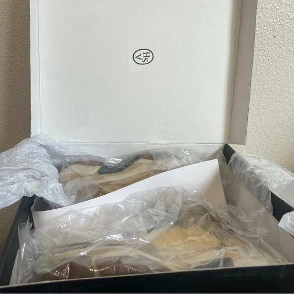 ASH Alpha Sneakers Tan and Blue Size 39 High lift Shoes Colour- Antelope - Picture 10 of 14